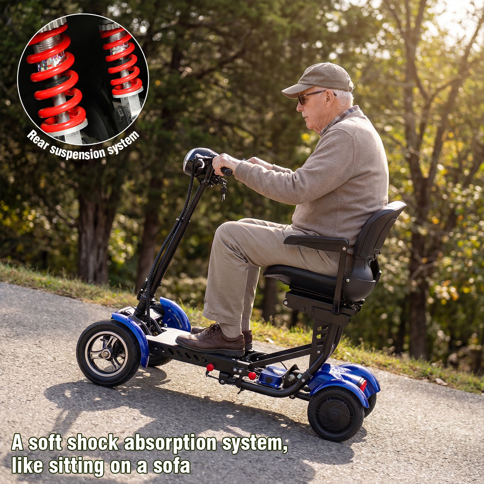 Furider T2 Electric Four-Wheel Folding Scooter for Seniors